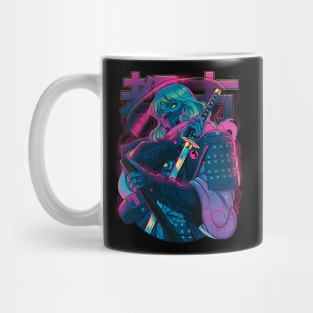 Cyber Neon Samurai Mug